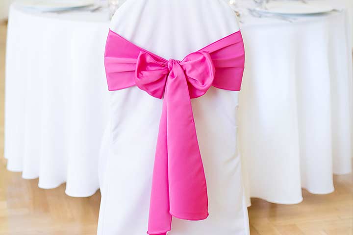 stuhlhussen Satinband Pink mieten